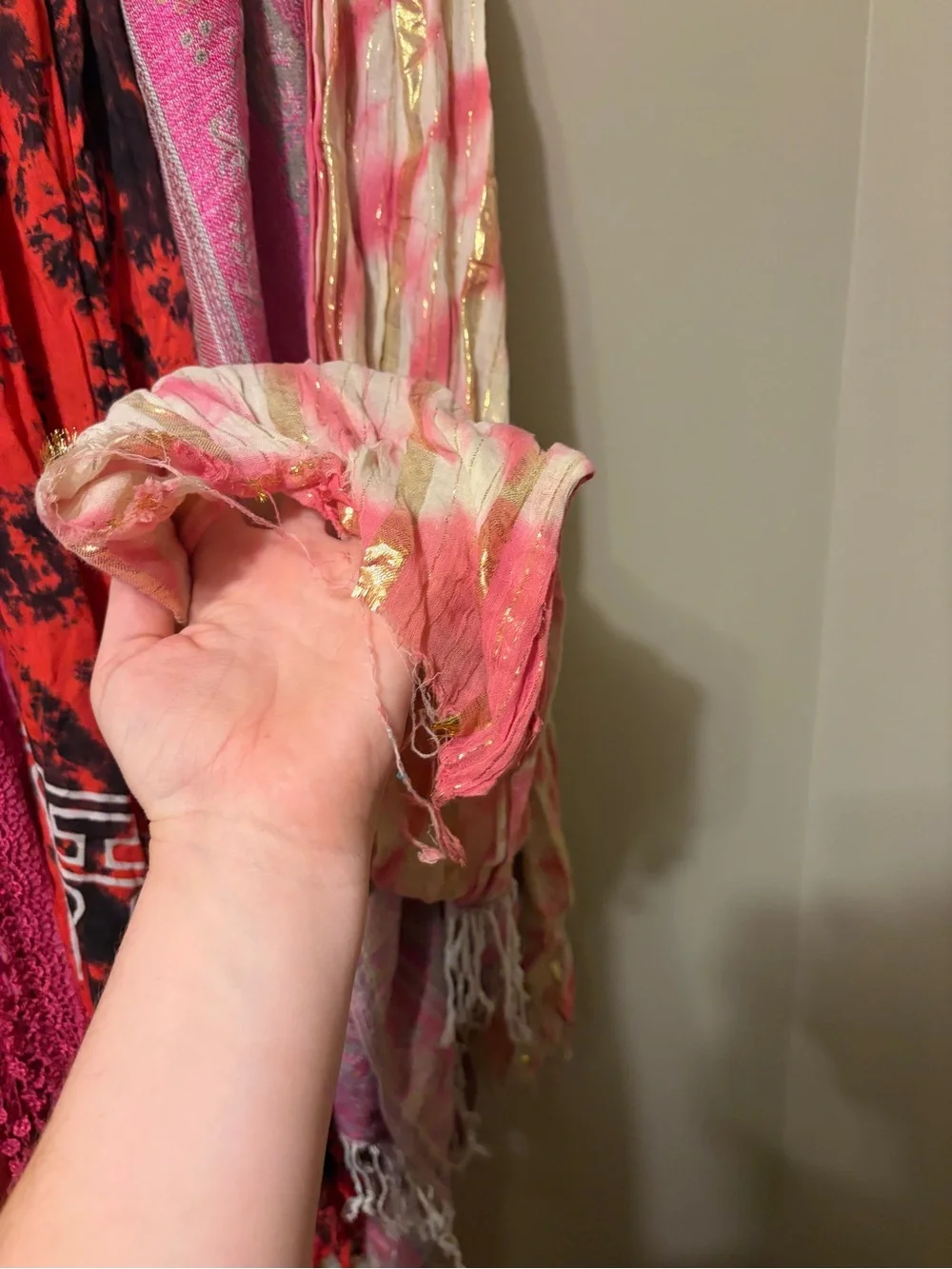 Mixed Pink & Red Scarf Bundle Set of 5